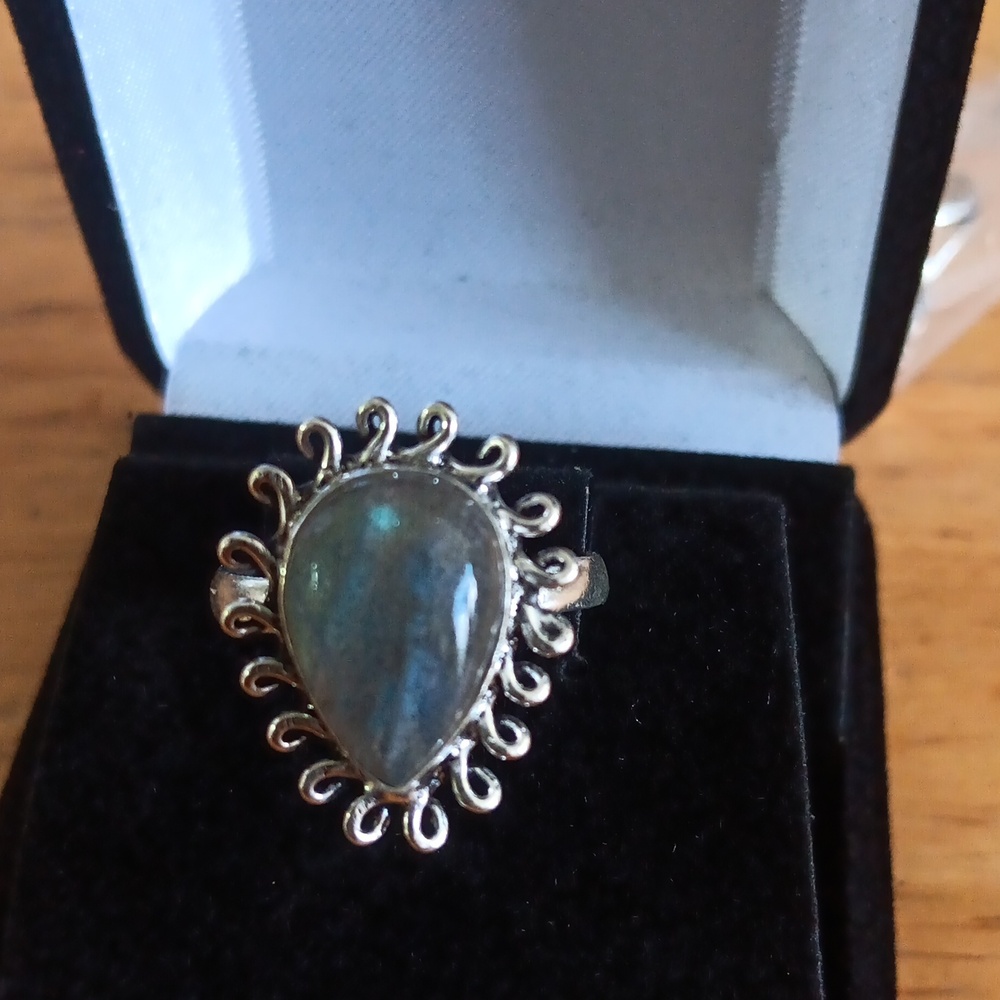 Labradorite Ring Sterling Silver Band 9.5 (178J) - Picture 3 of 3